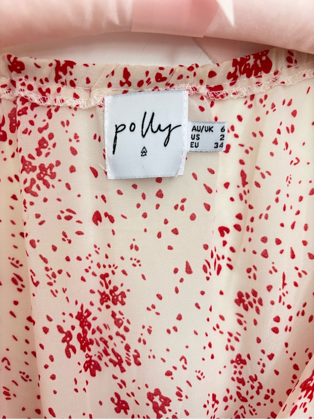 Princess Polly Altona Mini Dress floral Cream & Red Fairycore Romantic - Picture 5 of 6